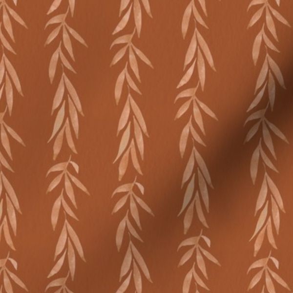 Forest leaves stripes - orange on rust