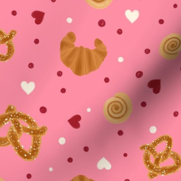 BAKERY PASTRIES HEART DOTS PINK LARGE