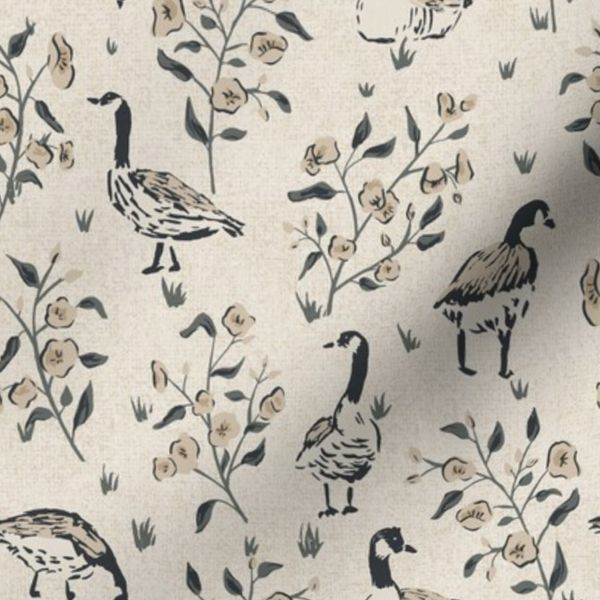 English Cottage Goose Floral in Soft Green