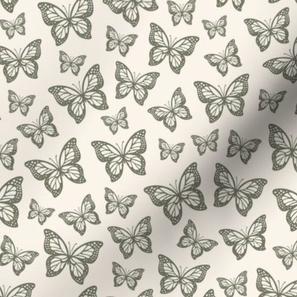 Camouflage Green Small Butterfly - Serene Calm Cottagecore Woodland Bugs