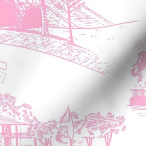 Springtime Golf Course Toile Light Pink Large