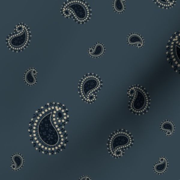 Block Print Floral Dot Paisley Allover Sparsed 2