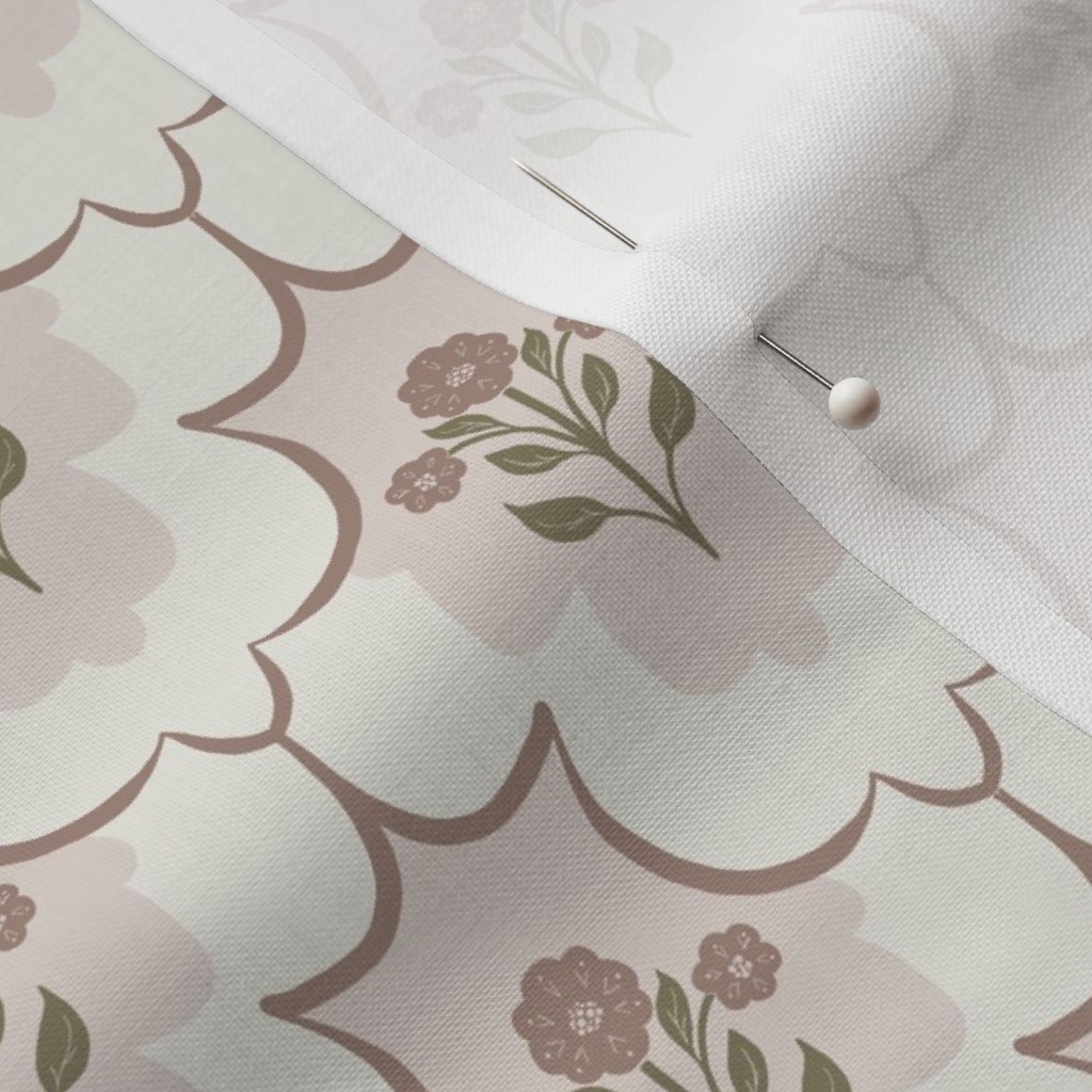 Close up of Petal Signature Cotton fabric with a sewing pin