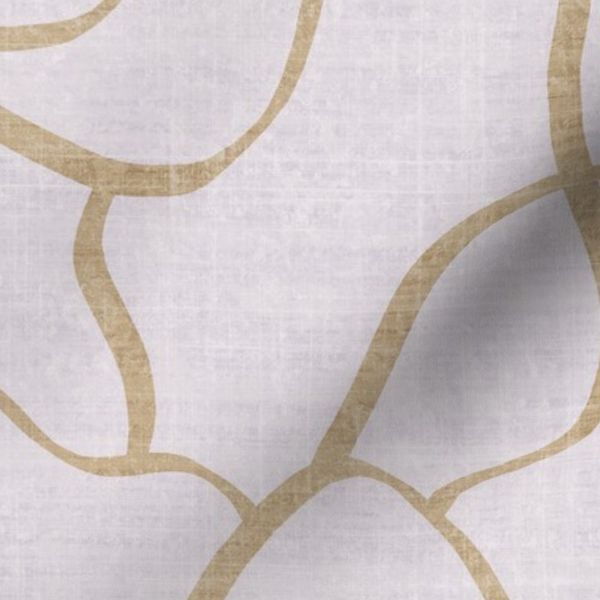 Organic Loops on Lavender - Camel Scribble Lines-Soft Modern Boho