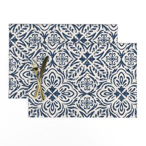 Navy Blue Hand Painted Mediterranean Tile - High Contrast European Coastal