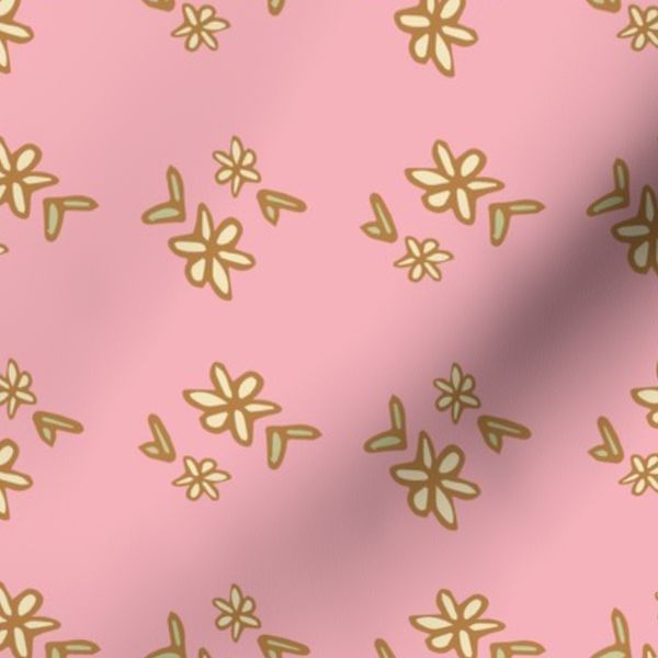 Yellow Flowers Pattern - Pink