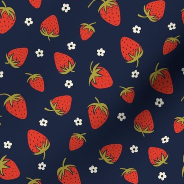 Strawberries - Navy - Small
