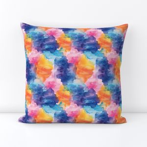 Rainbow Watercolor Clouds Colorful Abstract Sky