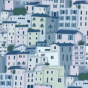 Italian Terraced Villas - light blue - Large