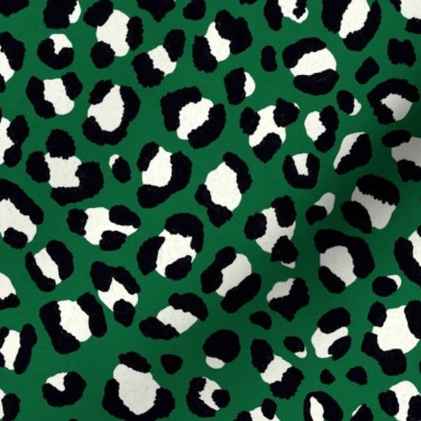 Modern Bold Leopard Print - Forest Green