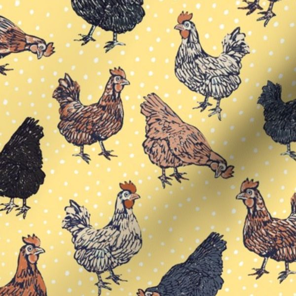 Country Days - Market Hens - Sunny Yellow