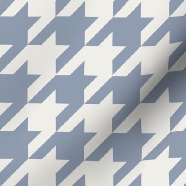 Houndstooth Dusty Blue And Cloud Dancer White Large Scale