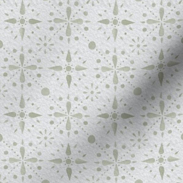 Sage green mediterranean abstract faux tile (S) textured Scandi folk art