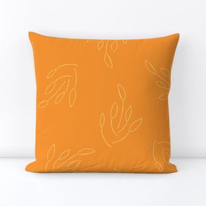 Nouveau Symbols botanical gold toss over bright orange