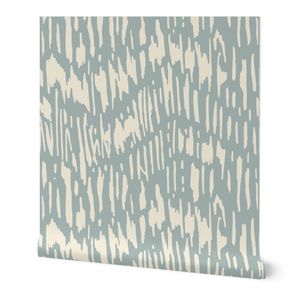 Hand-drawn Scribble Chevron Ikat - Viennese Waltz Blue And Cream - large