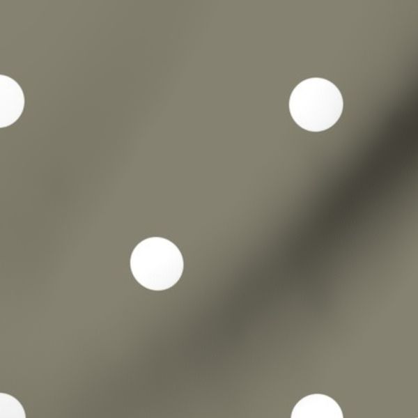 (M) Classic Polka Dots / Vintage Romance Antique Green & White / Medium