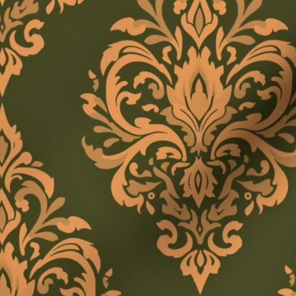 Persian Botanical Scroll Classic Wallpaper Pattern