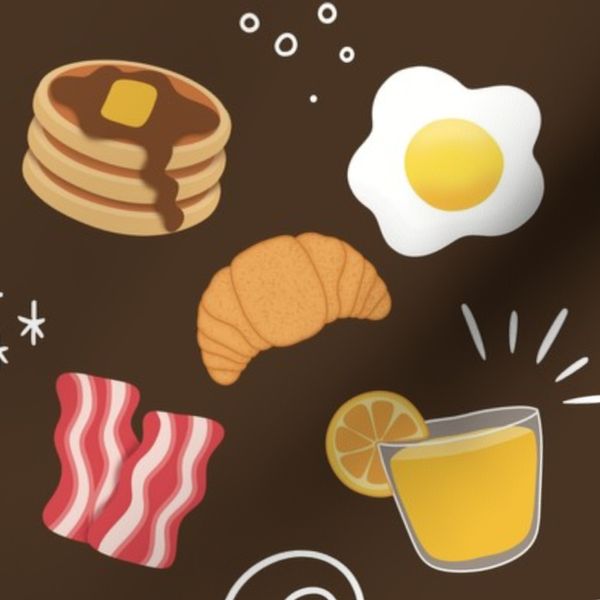 Doodle Breakfast - Brown