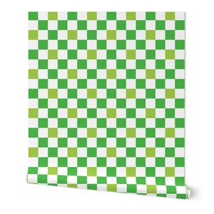 St. Patrick's Day Holiday Two Tone Green and White Checkerboard