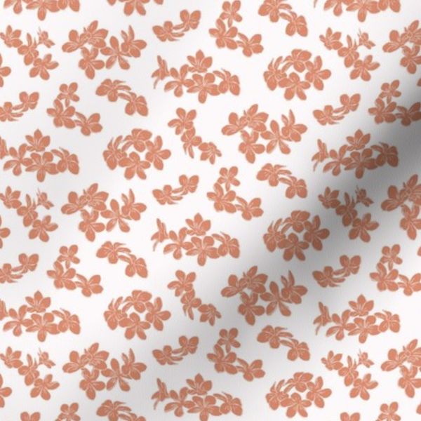 modern minimal tropical floral in warm orange on natural white - small