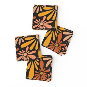 Sunflower Radiance-Dusty Yellow On Charcoal Black