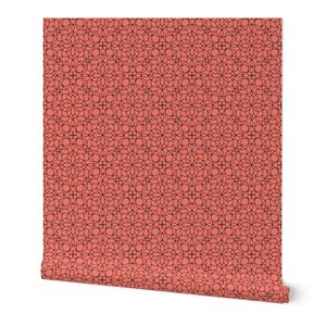 Simple geometry (small) (dark blue on salmon colour)