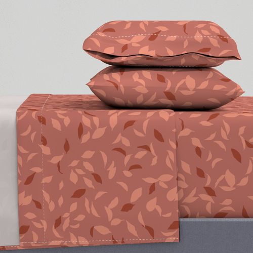 Earthy Terracotta Scattered Leaves Botanical