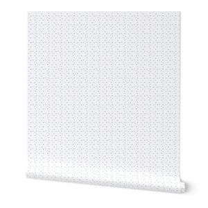 Light blue and light purple polka dots on white vertical wallpaper - fabric