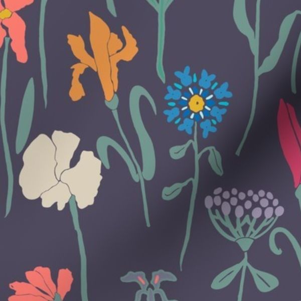 Art Nouveau Garden - Midnight Scatter