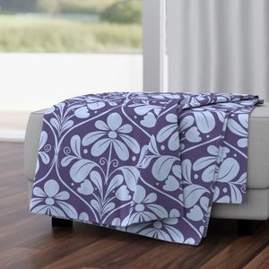 Block print simple repeating floral in light lilac (large scale)