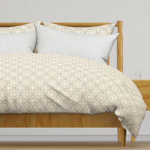 Boho Coastal Sunshine in Muted Green Cream