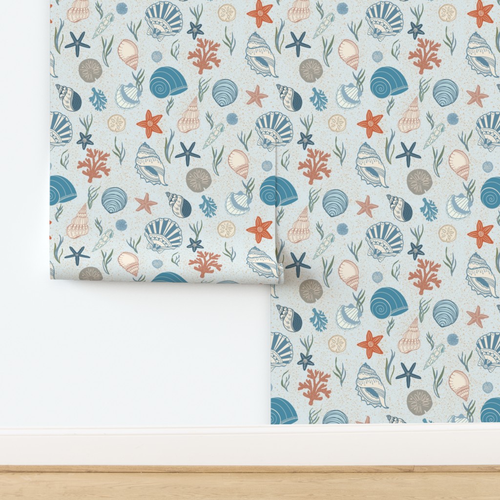 Wall with a full roll and a half roll of Peel and Stick wallpaper applied