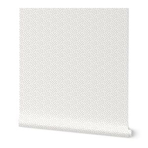 Chalk drawn brown polka dots on white / safari nursery / Micro