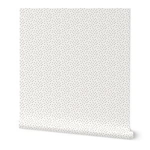 Chalk drawn brown polka dots on white / safari nursery / Small