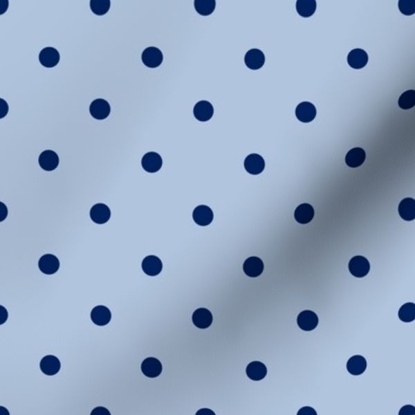 Deep Marine Blue Polka Dots on Pale Sky Blue - 10mm Atelier Dot