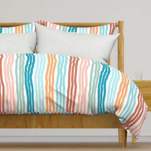 vertical wavy hand drawn beachy stripes