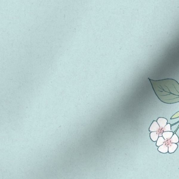 Airy floral stripes - baby blue - jumbo