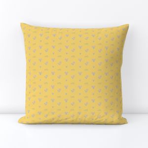 Bursts of Spring - Lilac on Buttercup Yellow - Eclectic Farmhouse Floral
