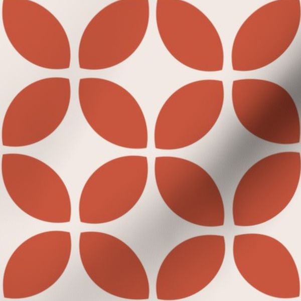 Mid Century Modern Terracotta Small Geometric Pattern MCM Mod Leaf Neutral