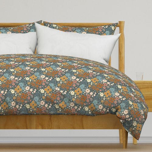 Spring Rainbow Flowers (blue)