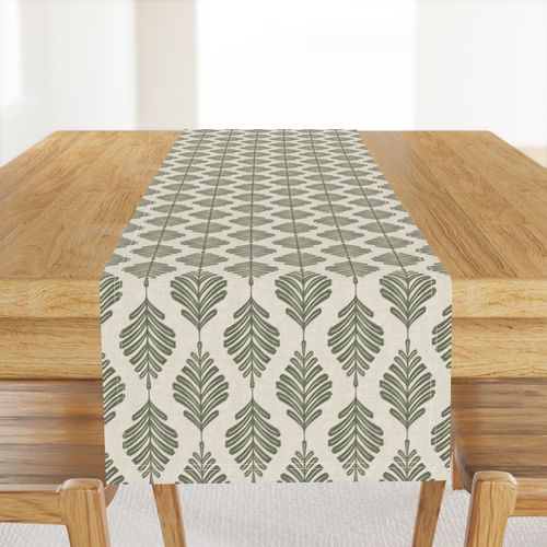 Modern coastal textured organic leaf - Dusty olive - Small scale
