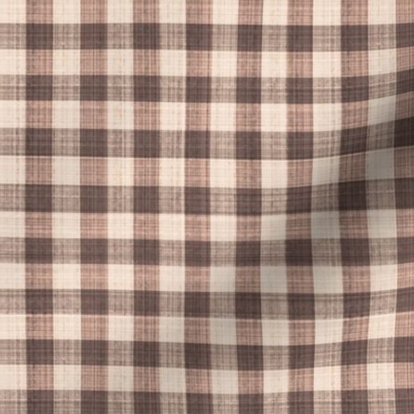 Warm Brown Neutral Plaid Textured Farmhouse Traditional Quiet Luxury (S)