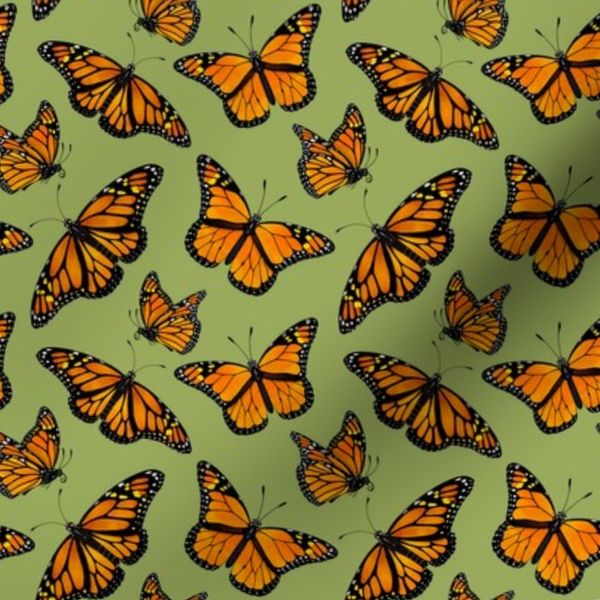 Monarch Butterflies - Green