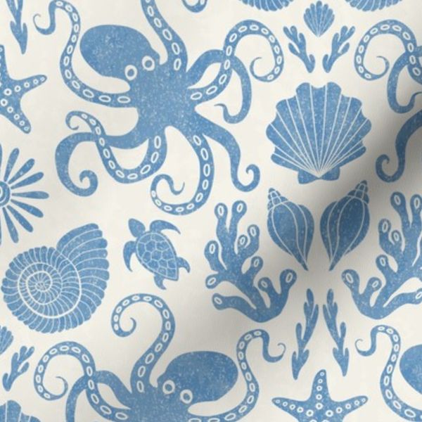 Beachy Boho Ivory Light Cobalt Blue (medium)