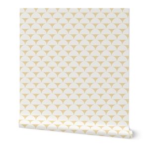 Warm Wheat & Cream Mid-Century Arch Sun Tile-minimalist- small