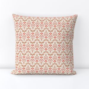 Scandinavian Floral Whimsey - L - Red And Green On Cream