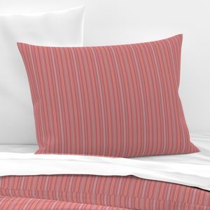 Flour Sack Stripe - Granite Red & Dusty Blue