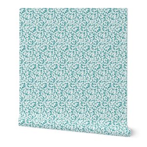 Muted Teal Floral Vine Pattern