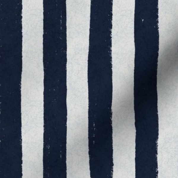 Small Rustic Hand Drawn Stripe - Textured Boho Coastal Teal Blue Gray