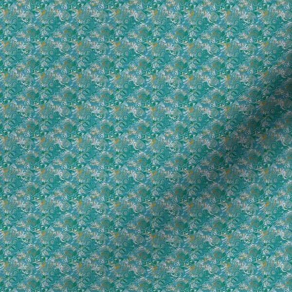 Tiny - Trippy Abstract Marble in Teal and Gold - Seamless